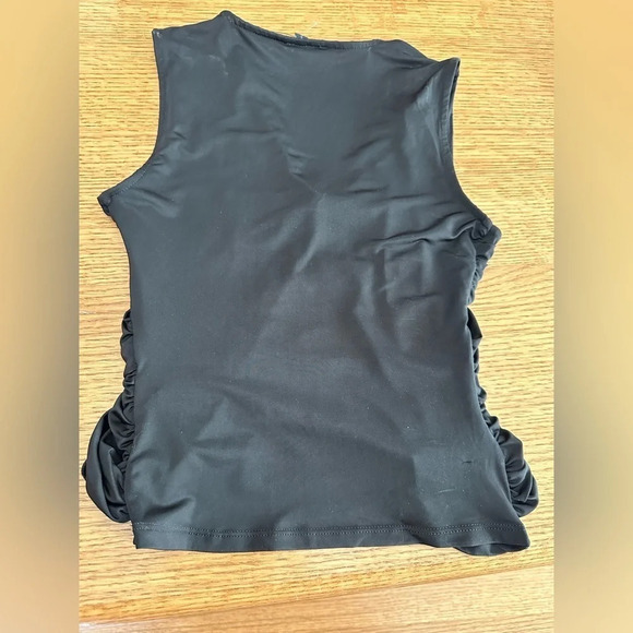 EXPRESS NWOT Body Contour Silky Wrap Tank black size XS - Picture 7 of 9